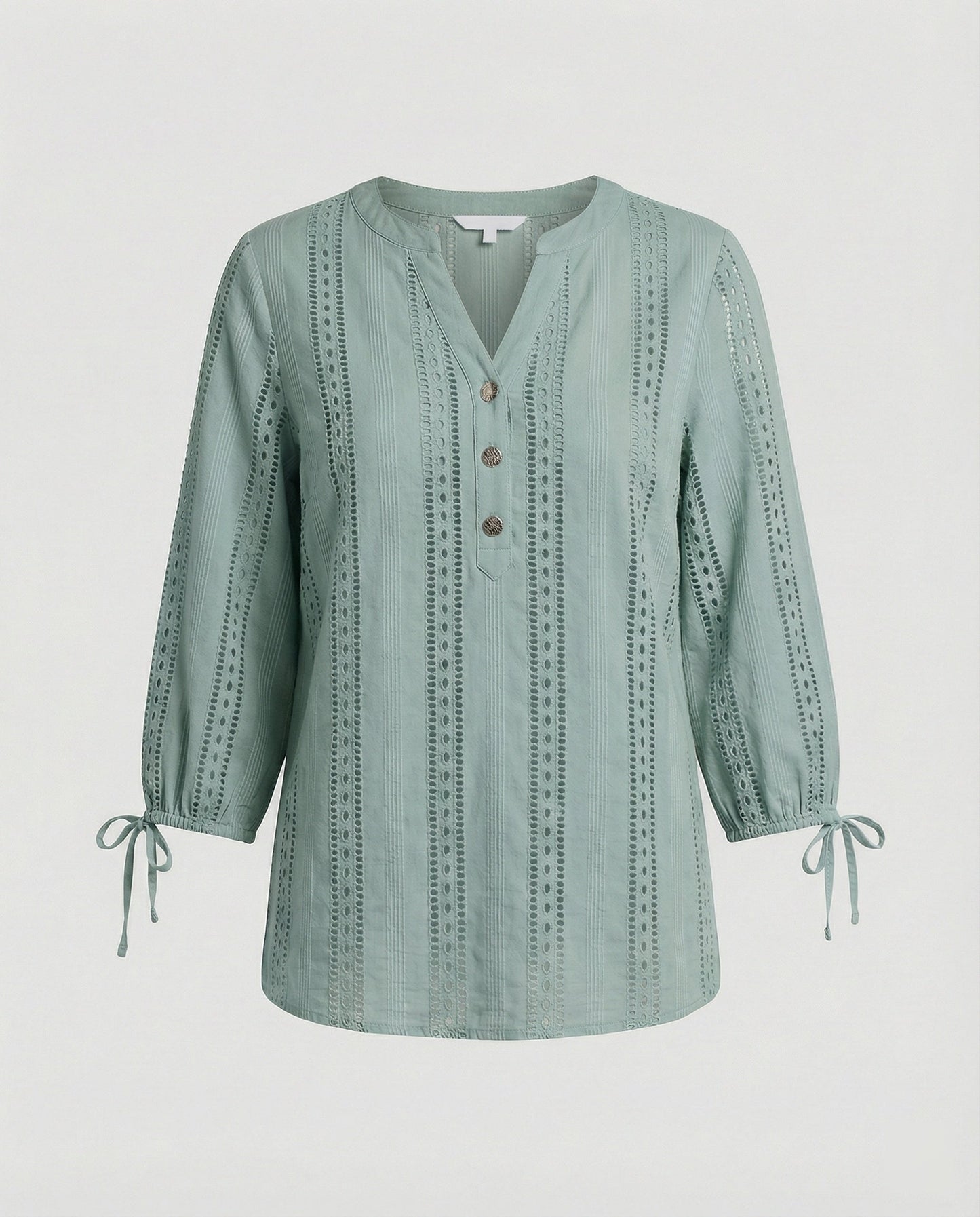 Damen Bluse Modern Spitze Knopfleiste Chic