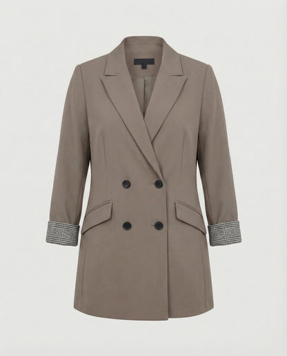 Damen Blazer Doppelreihig Kontrast Ärmel Modern Berlin
