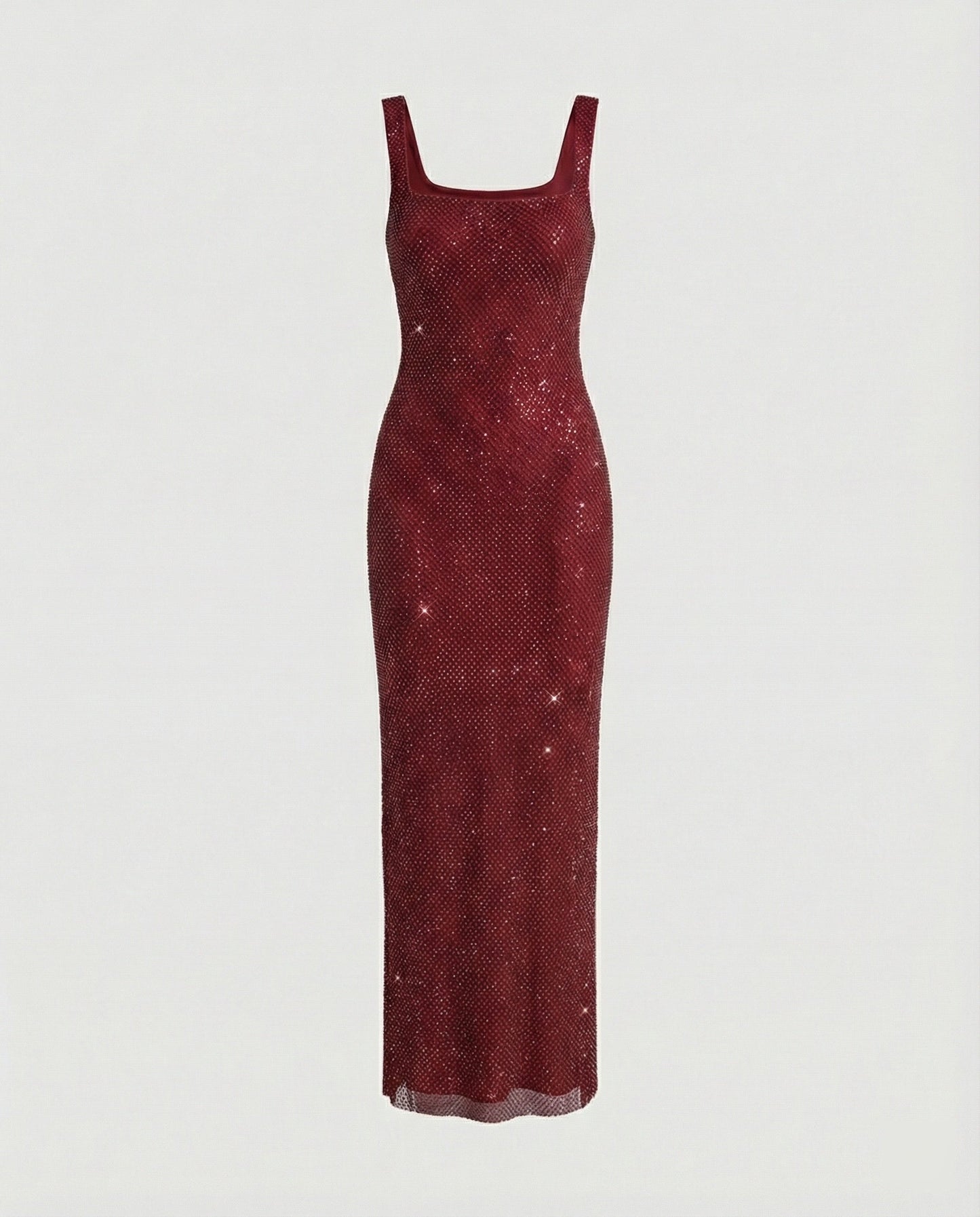 Funkelndes Abendkleid Damen Netzstoff Lang