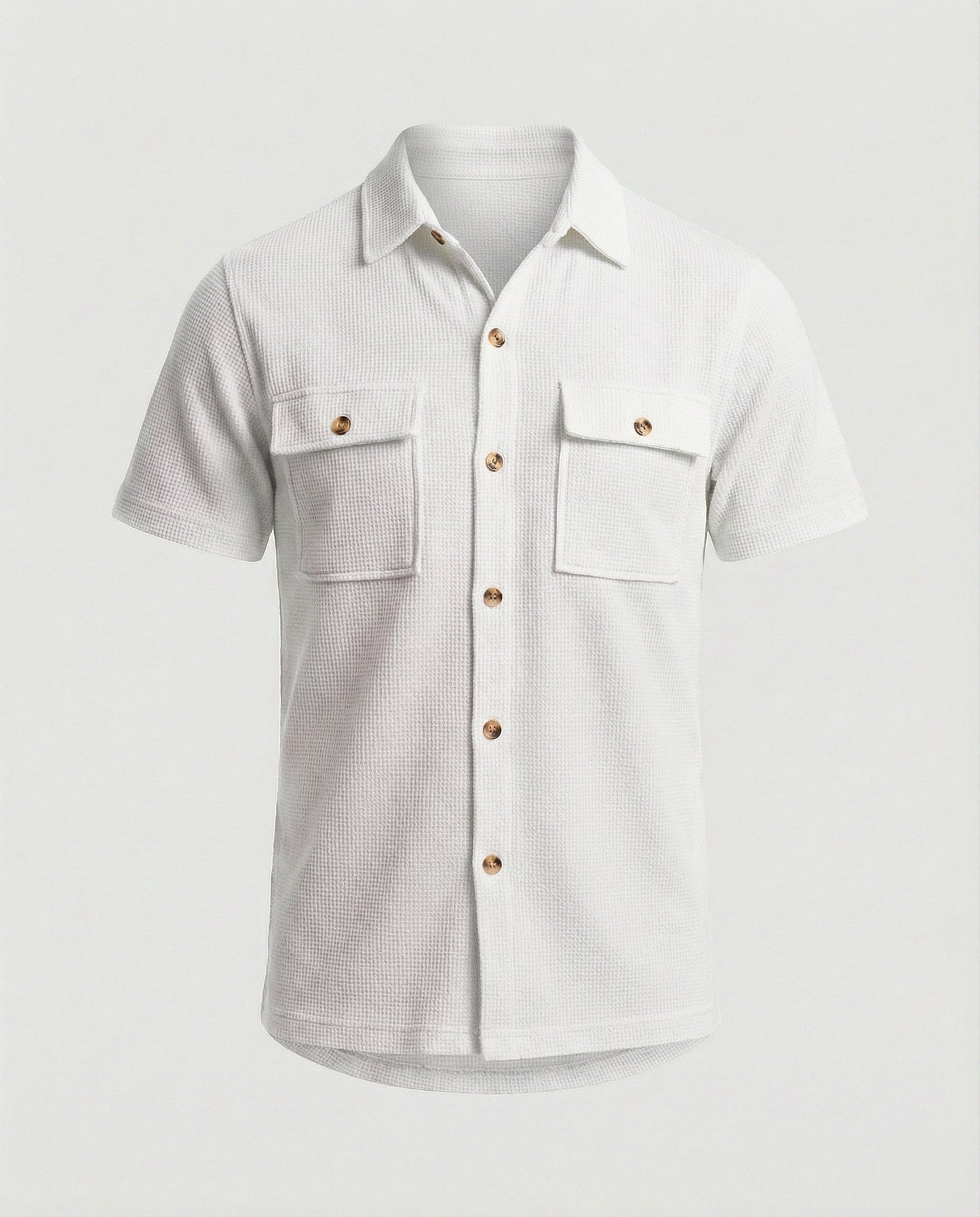 Herren Hemd Kurzarm Strukturstoff Modern