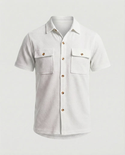 Herren Hemd Kurzarm Strukturstoff Modern