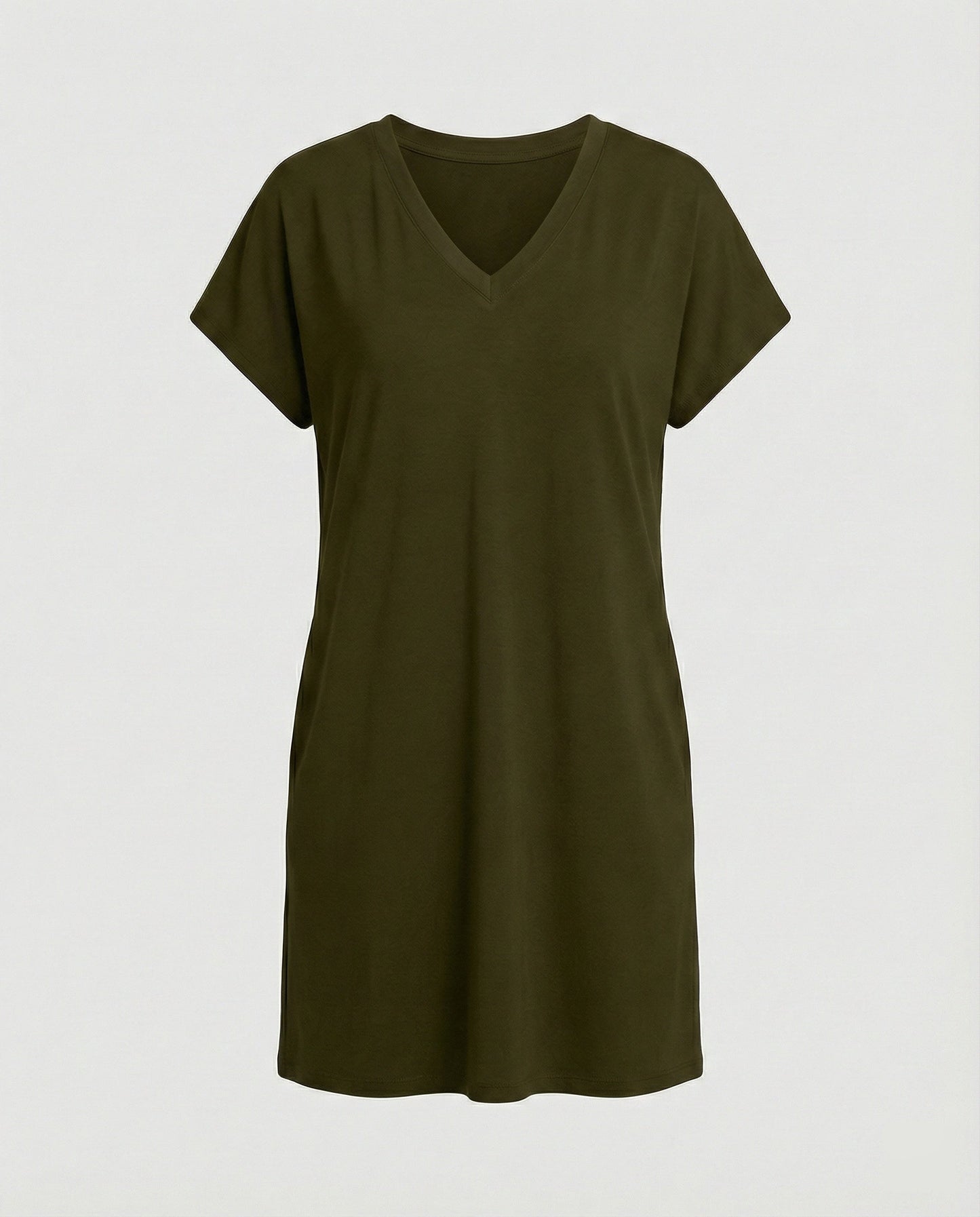 Sommerkleid Damen V-Ausschnitt Leicht