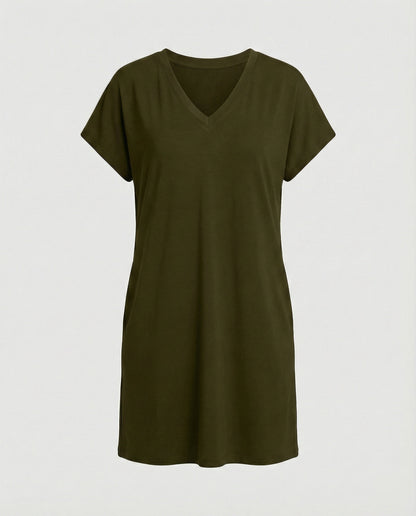 Sommerkleid Damen V-Ausschnitt Leicht