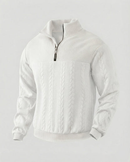 Herren Strickpullover Modern Hochkragen Reißverschluss