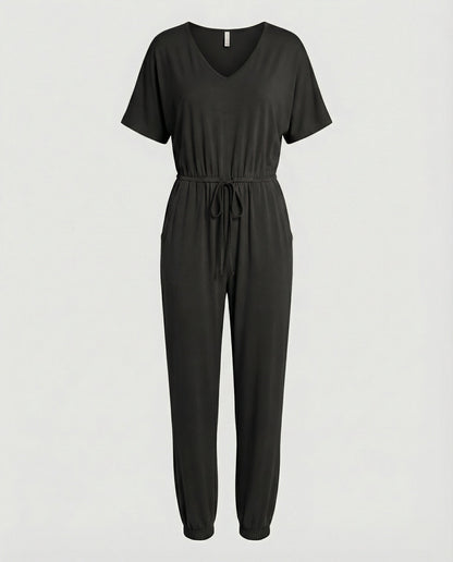 Damen Jumpsuit Leicht Lockerer Schnitt Elastisch