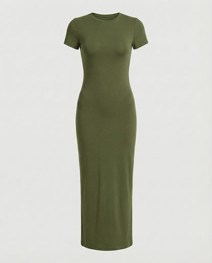 Figurbetontes Maxikleid Damen Kurzärmelig Elegant