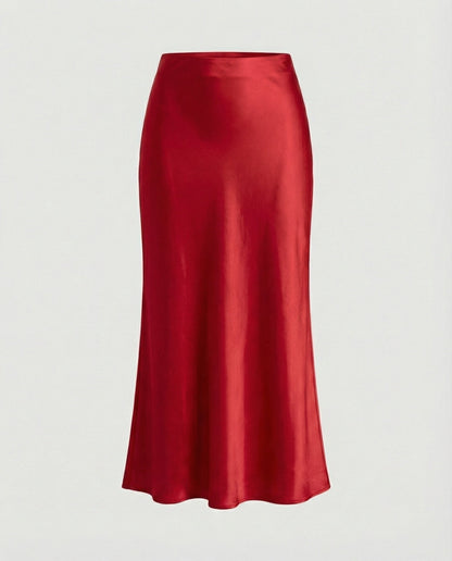 Damen Maxikleid aus Satin Glatt Elegant