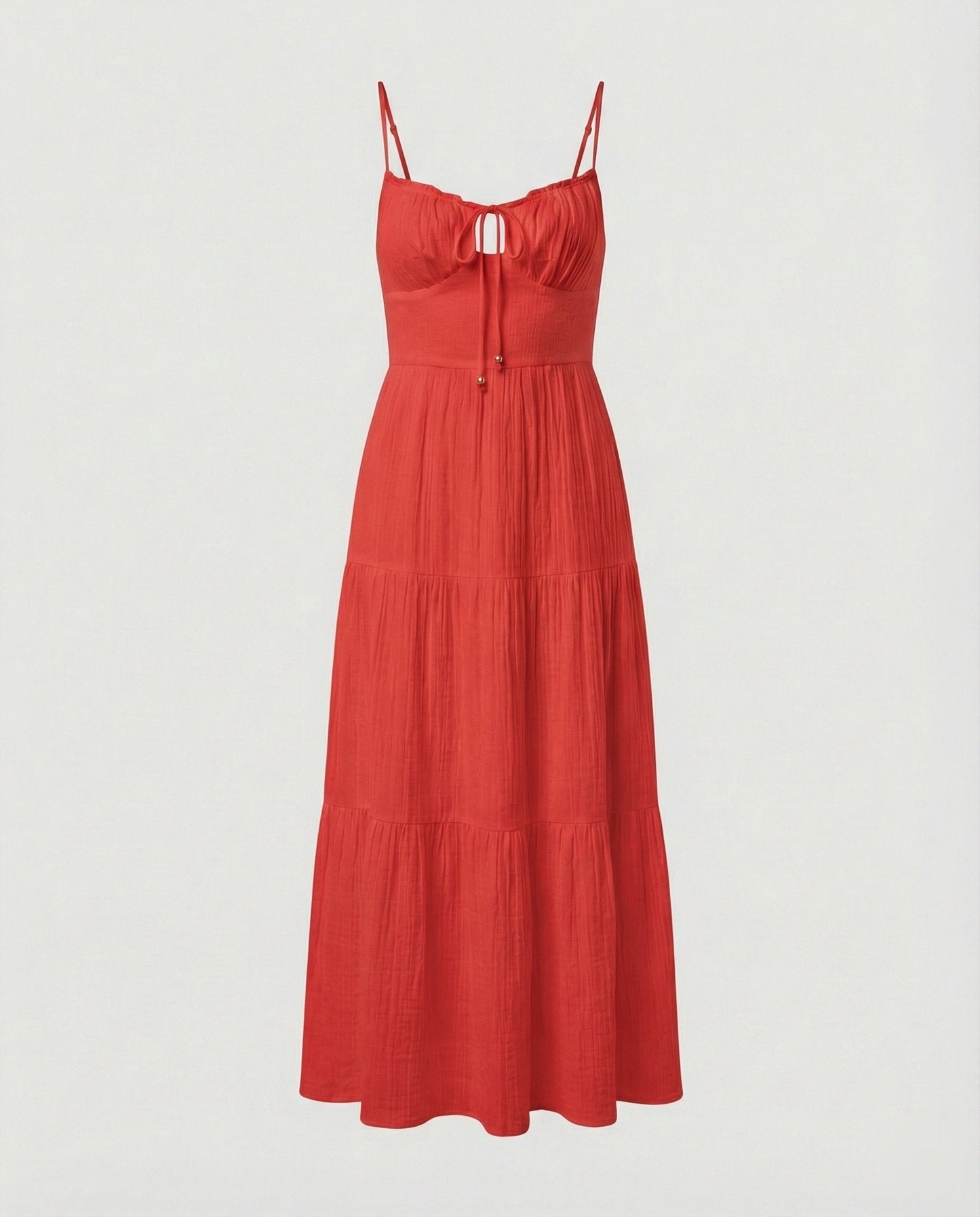 Damen Maxikleid Lang Rüschen Verstellbar Sommer