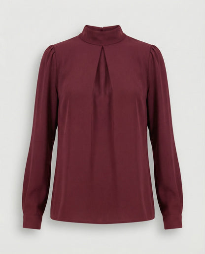 Damen Bluse Elegante Stehkragen Spitze Bluse