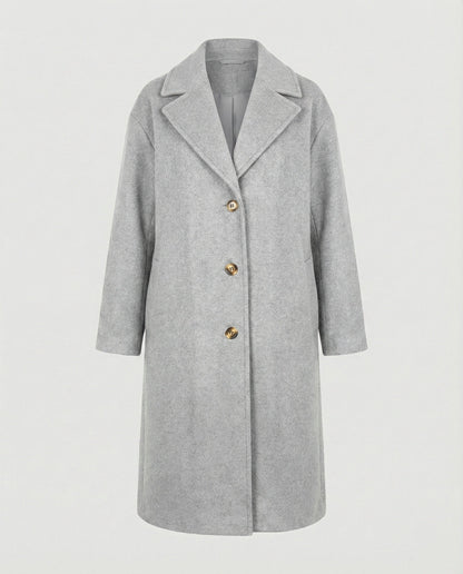 Damen Wollmantel Oversized Elegant mit Knöpfen Winter