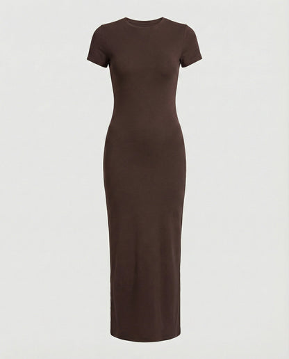 Figurbetontes Maxikleid Damen Kurzärmelig Elegant
