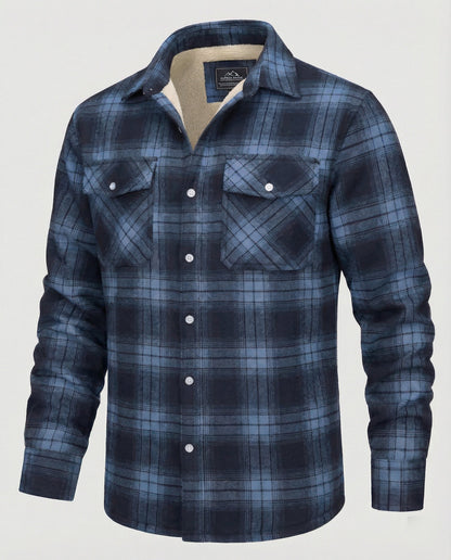 Karierte Jacke Fleece Warm Herren Outdoor