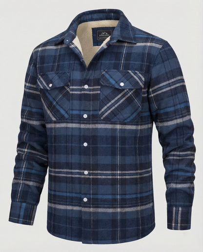 Karierte Jacke Fleece Warm Herren Outdoor