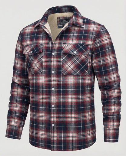 Karierte Jacke Fleece Warm Herren Outdoor
