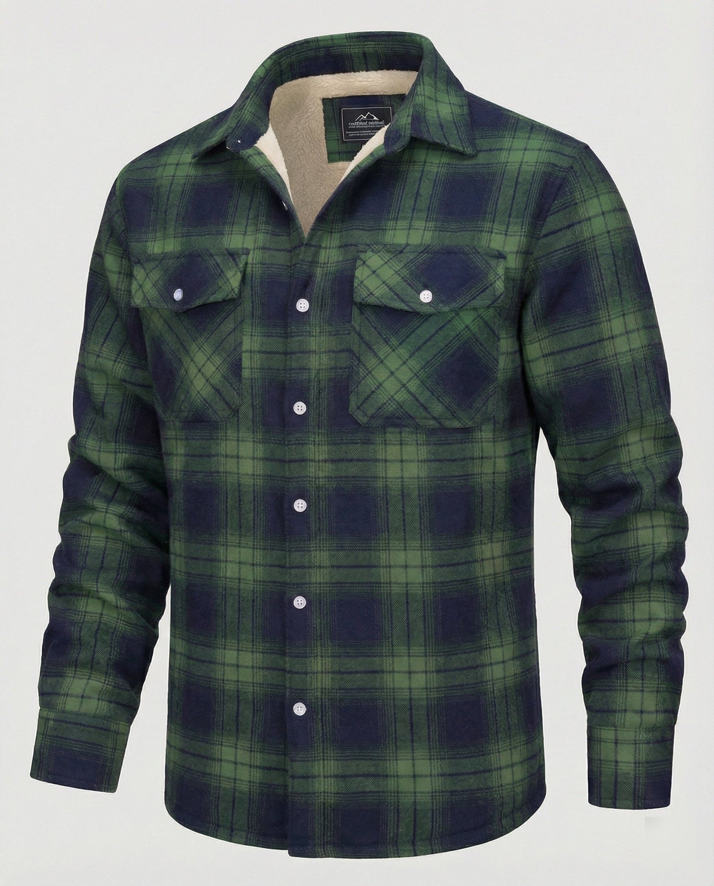 Karierte Jacke Fleece Warm Herren Outdoor