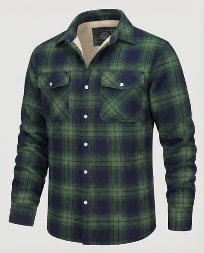 Karierte Jacke Fleece Warm Herren Outdoor