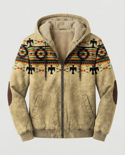 Herren Kapuzenjacke Tribal Print Sportlich