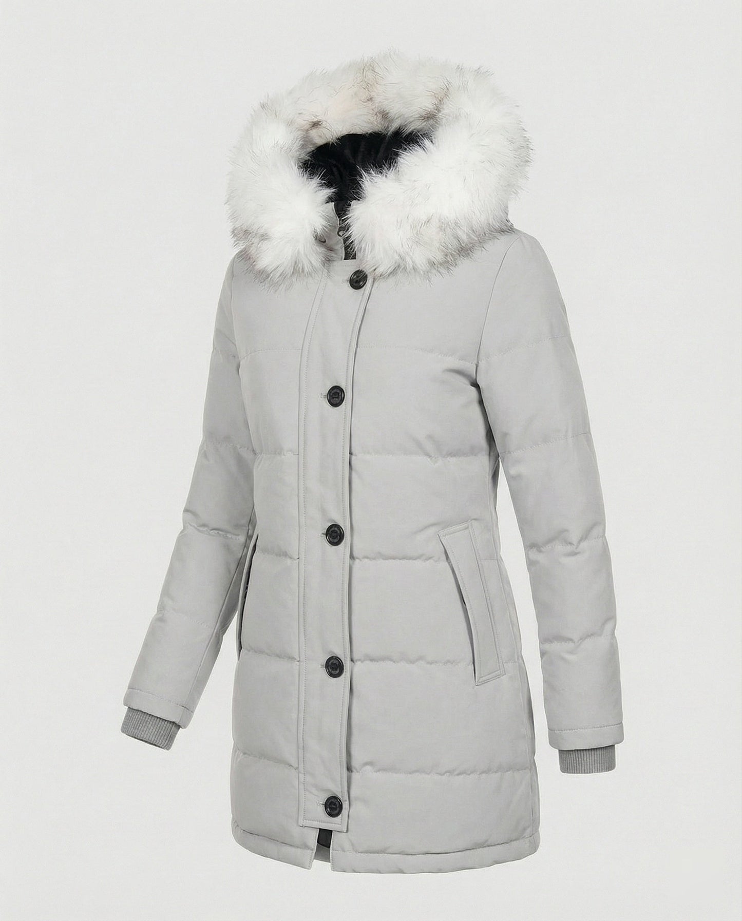 Winterparka Slim Fit Kunstfell Kapuze Damen