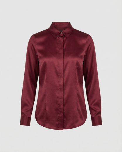 Elegante Damen Bluse Satin Klassisch