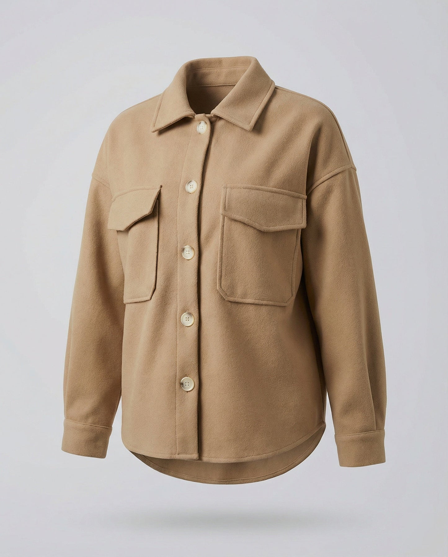 Damen Bluse Oversized Knopf Detail Großzügig