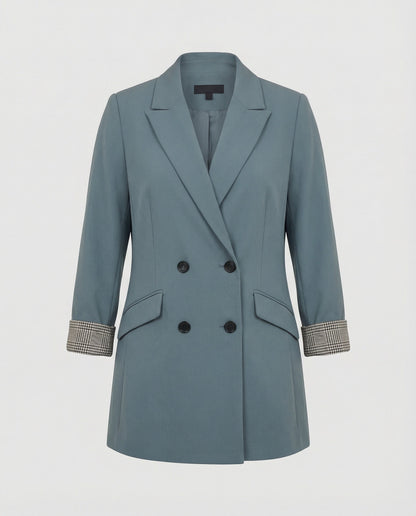 Damen Blazer Doppelreihig Kontrast Ärmel Modern Berlin
