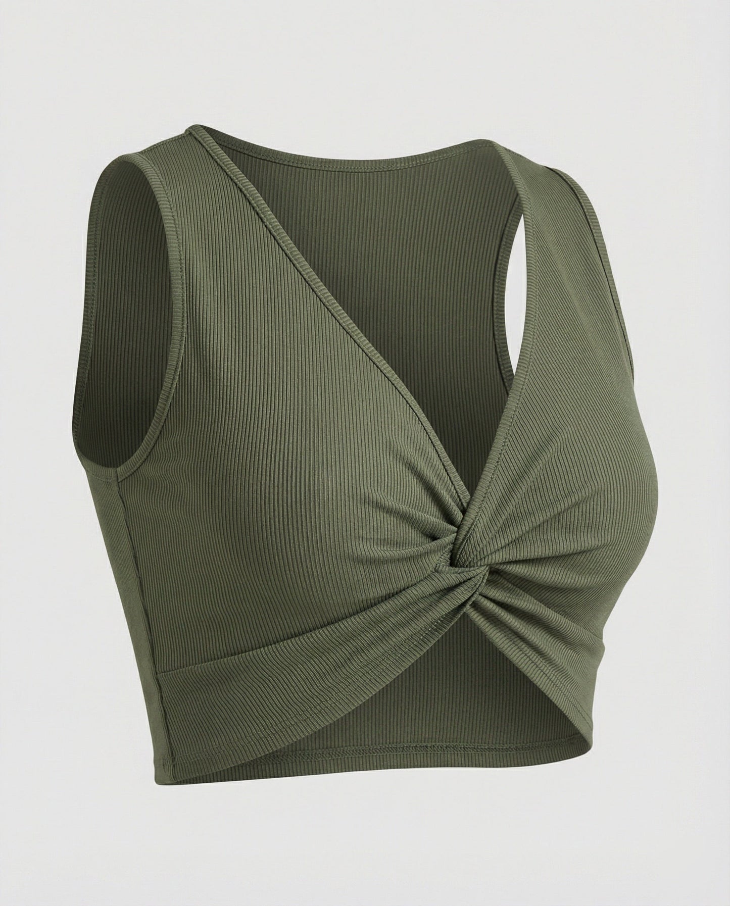 Damen Crop-Top V-Ausschnitt Elegant Knötchen Oberteil