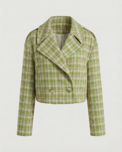 Kurzjacke Damen Karo Vintage Style