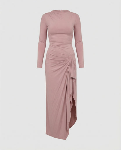 Langes Damen Abendkleid mit Schlitz Wickelkleid Elegant - BerlinGlamour