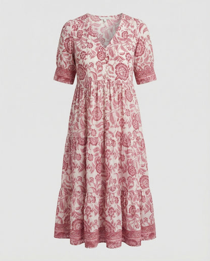 Damen Maxikleid Blumenmuster Sommerkleid Lang