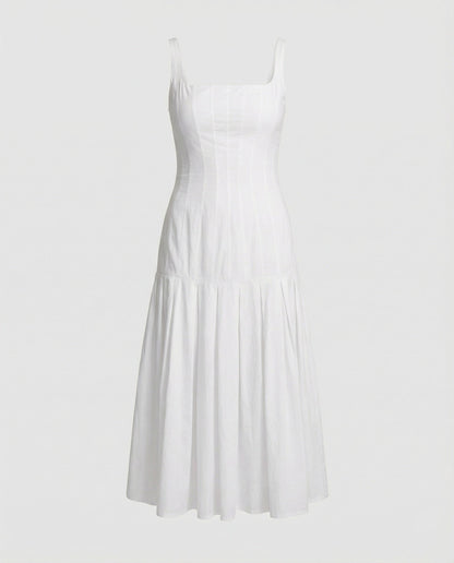 Elegantes Damen Midikleid Schnitt Frauenkleid