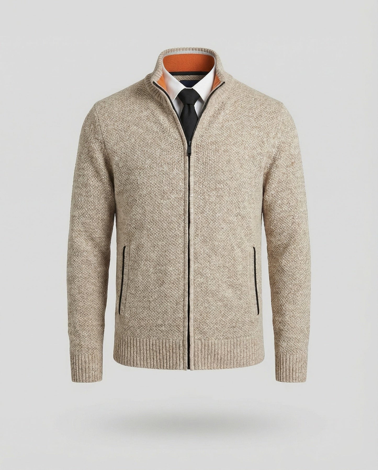 Herren Strickjacke Elegante Reißverschluss Steppjacke
