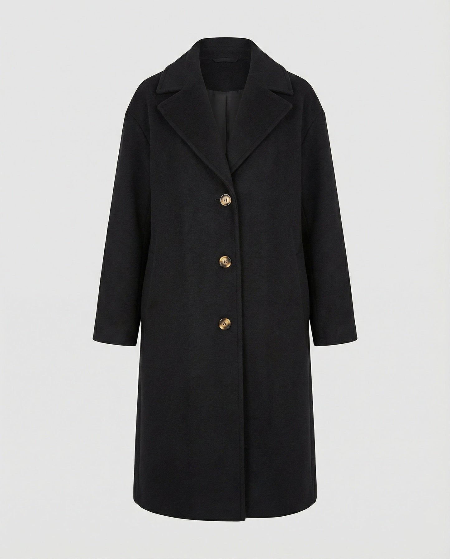 Damen Wollmantel Oversized Elegant mit Knöpfen Winter
