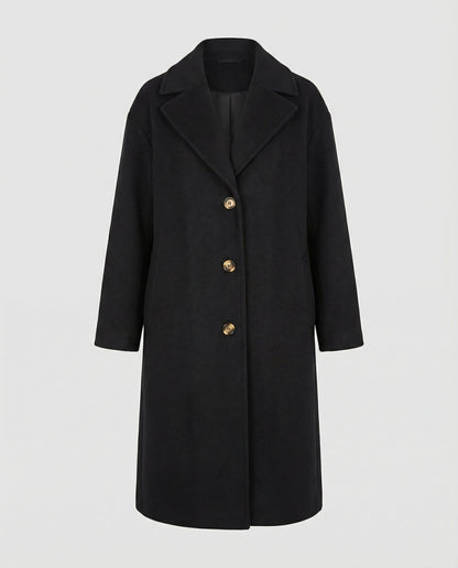 Damen Wollmantel Oversized Elegant mit Knöpfen Winter