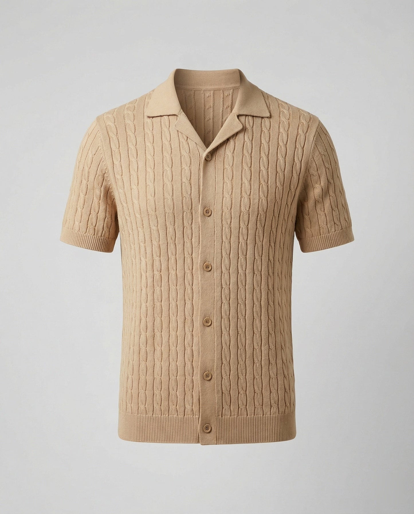 Herren Strickhemd Kurzarm Modern Leicht