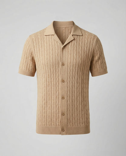Herren Strickhemd Kurzarm Modern Leicht