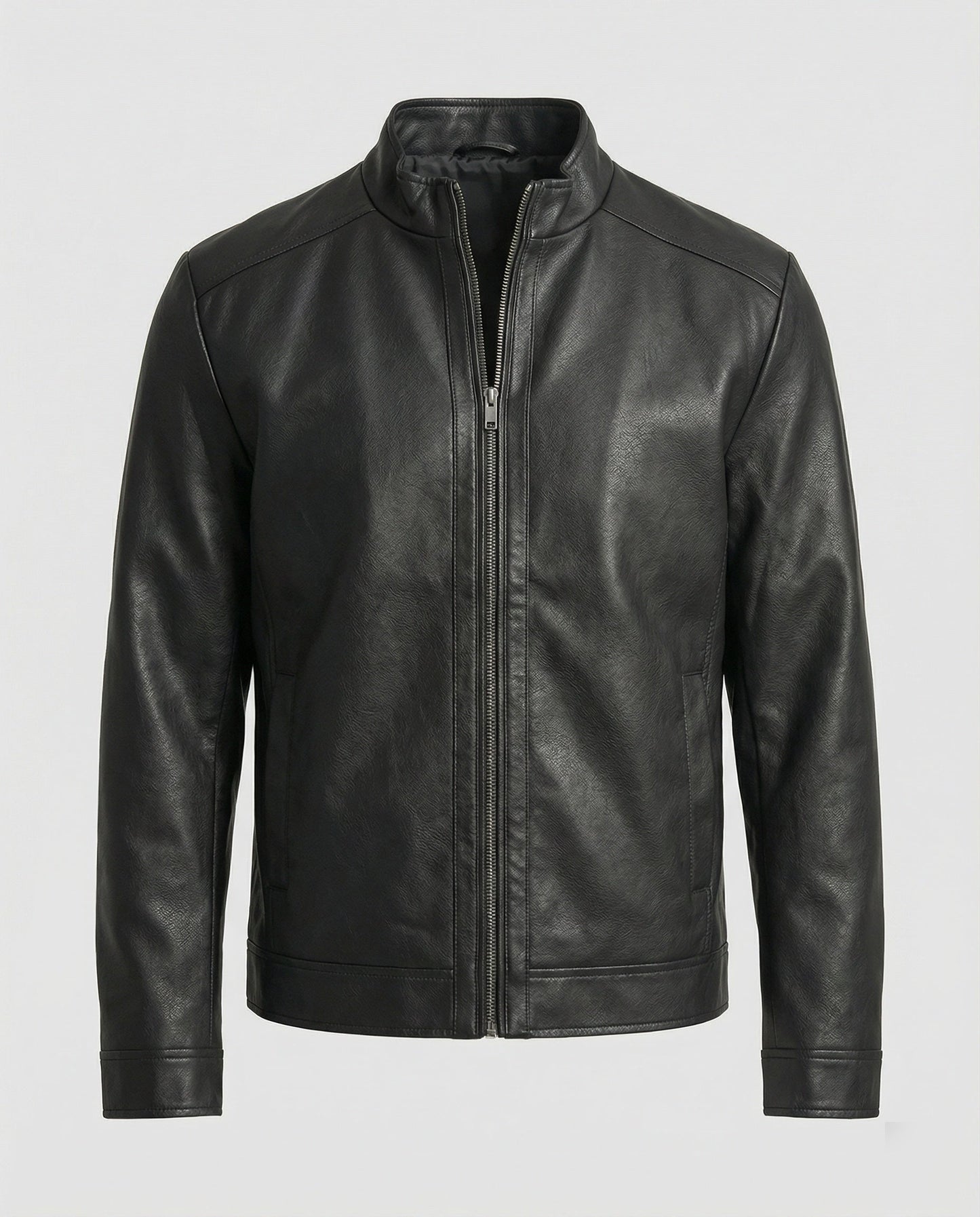 Herren Lederjacke Modern Geschnitten Elegantes Design