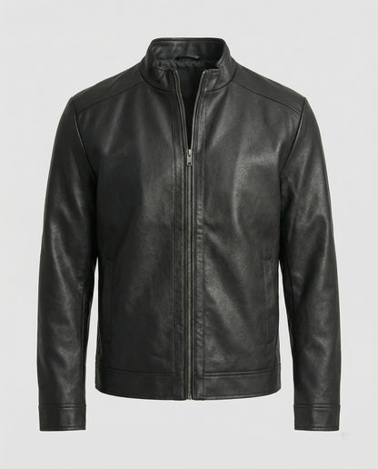 Herren Lederjacke Modern Geschnitten Elegantes Design