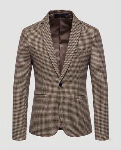 Herren Blazer Kariert Slim Fit Modern