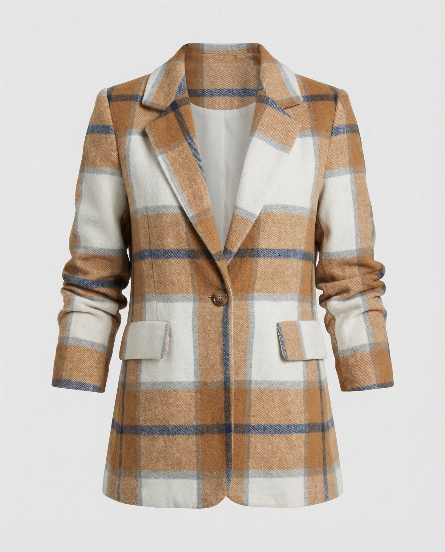 Damen Blazer Karierter Tailliert Modern
