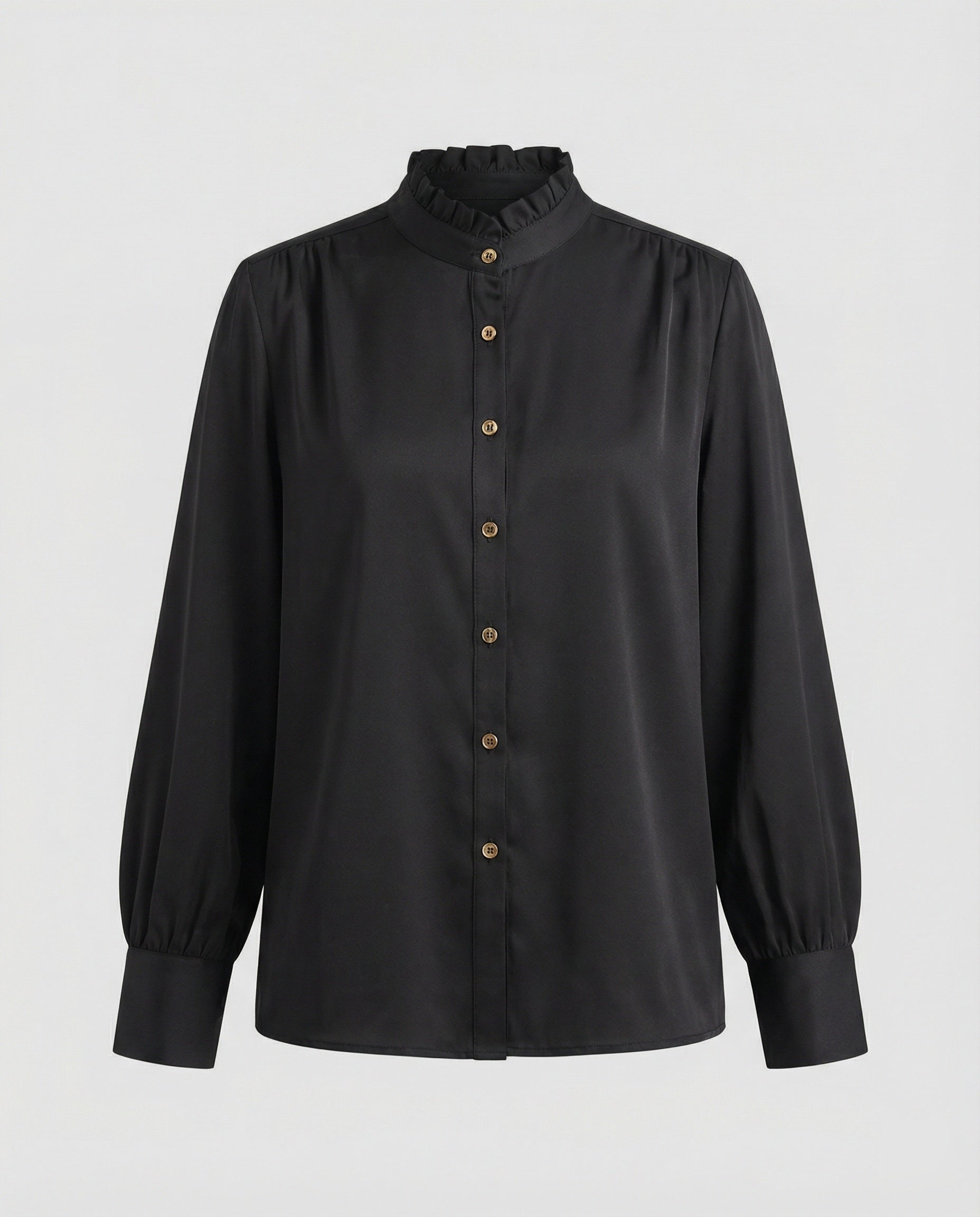 Elegante Damenbluse Rüschenkragen Blumenmuster - BerlinGlamour