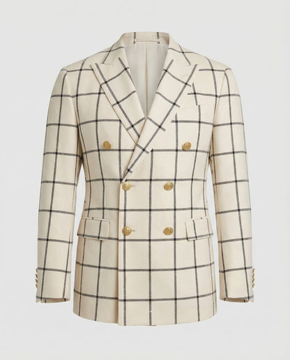 Herren Blazer Modern mit Doppelknöpfen Slim Fit