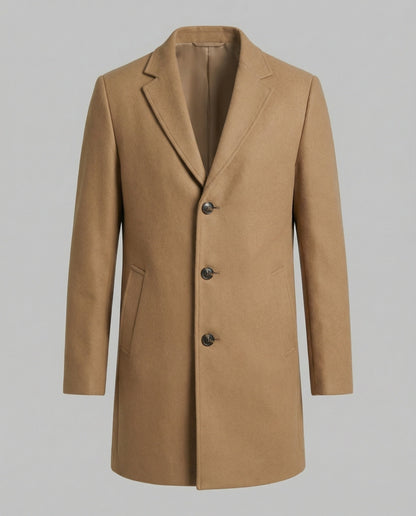 Herren Trenchcoat Lang Lederoptik Elegante