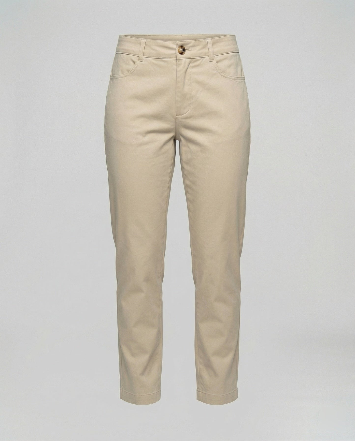 Damen Chino Hose Elastisch Mit Seitentaschen