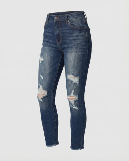 Damen Jeans Hohes Modell Destroyed Style