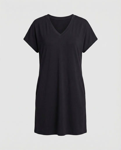 Sommerkleid Damen V-Ausschnitt Leicht