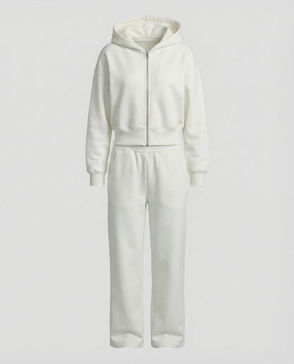 Damen Sweatanzug Reißverschluss Jogginganzug Bequem