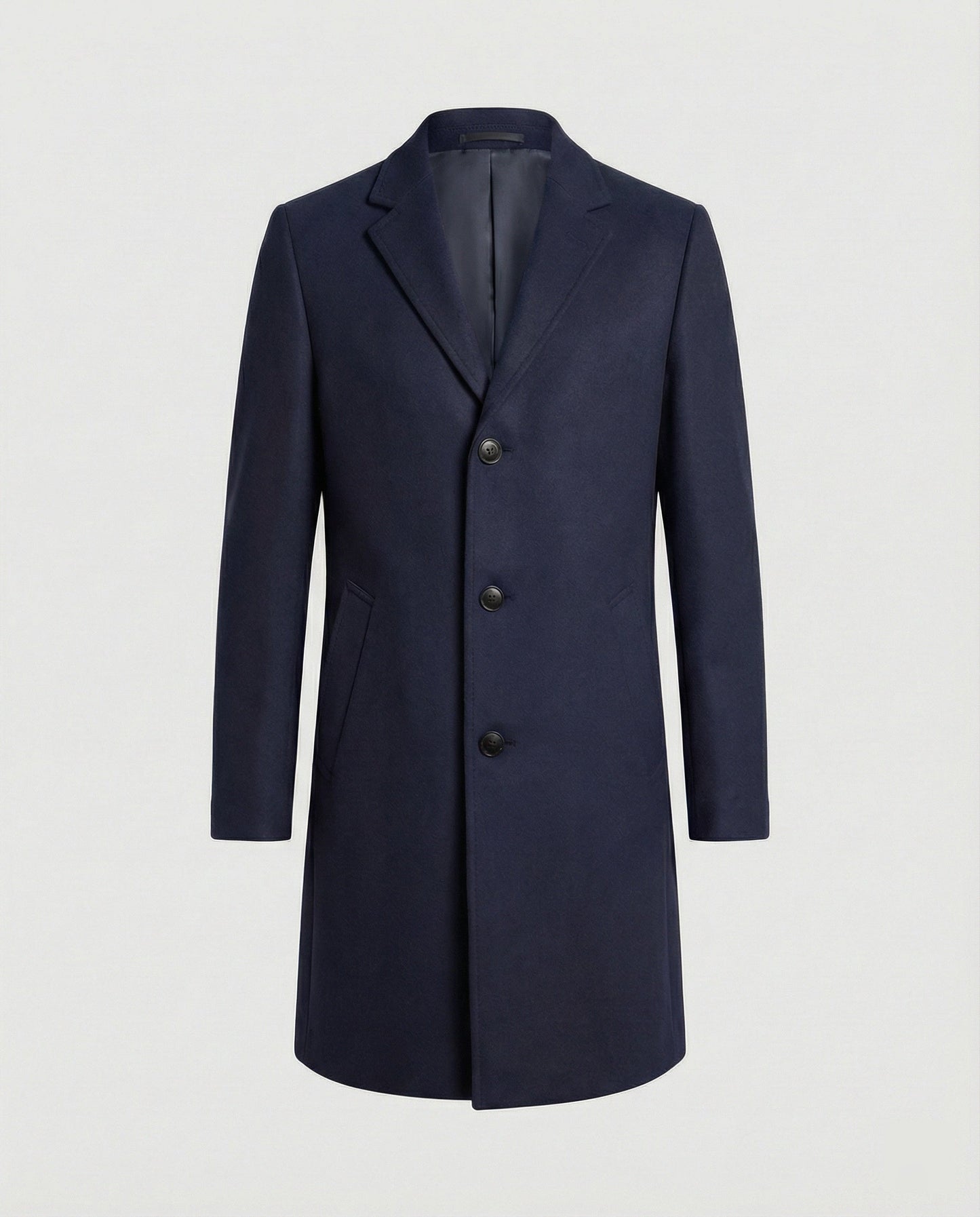 Herren Trenchcoat Lang Wollbezogen Elegent