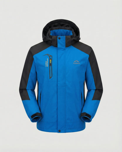 Wasserdichte Outdoor-Jacke mit Kapuze und Verstärkung