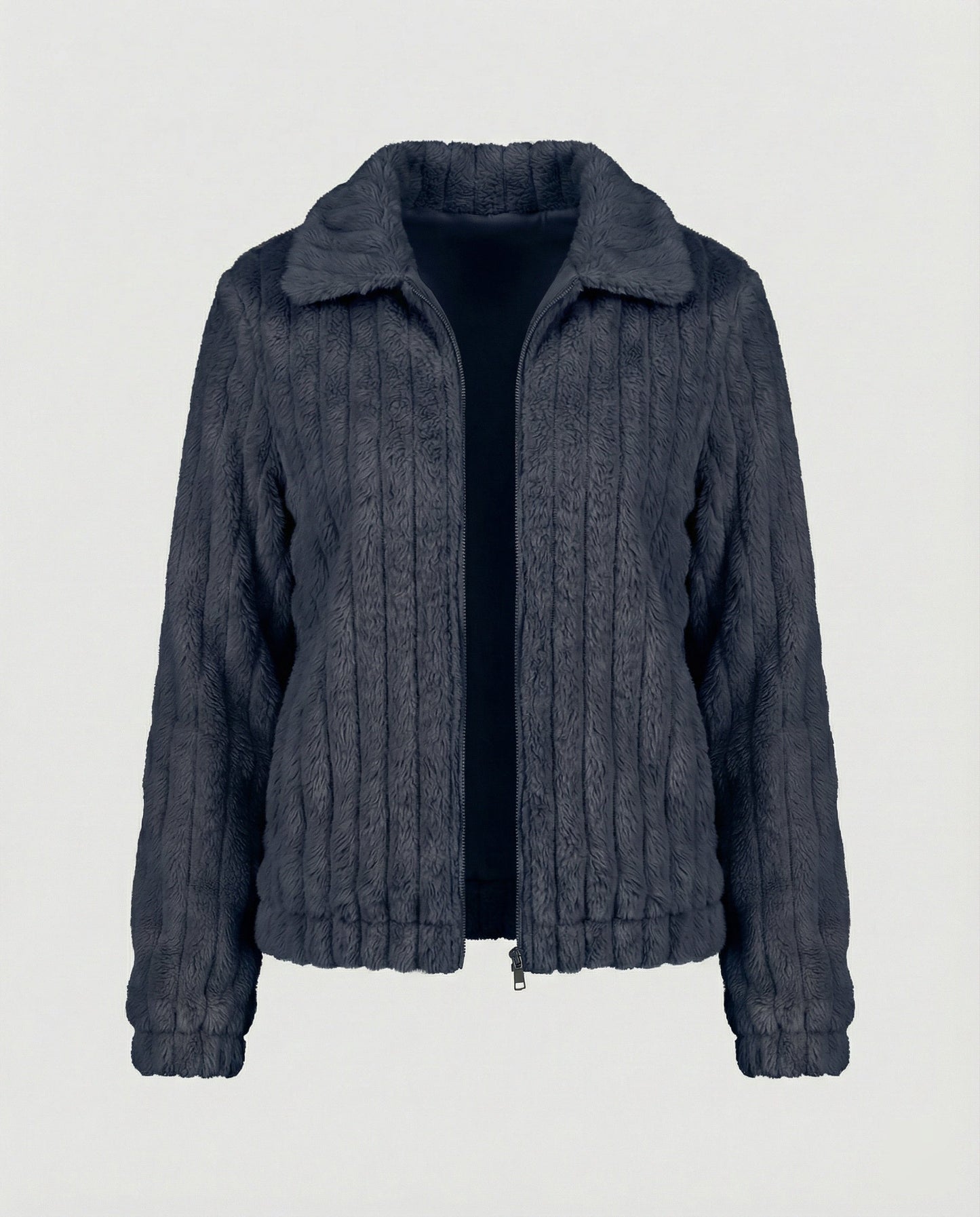 Teddyjacke Damen Stilvoll Kragen Modern
