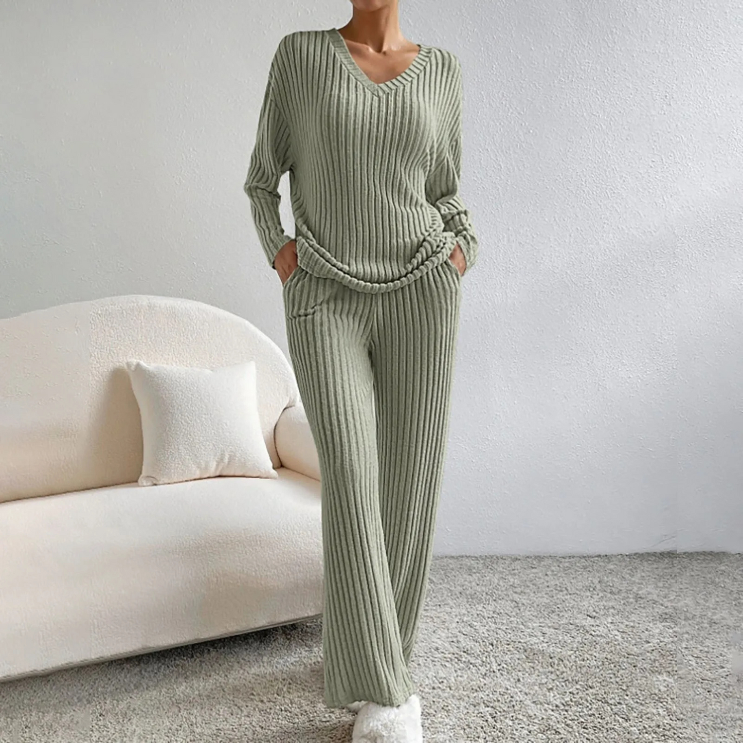 2-teiliger Strickanzug Damen Glamour